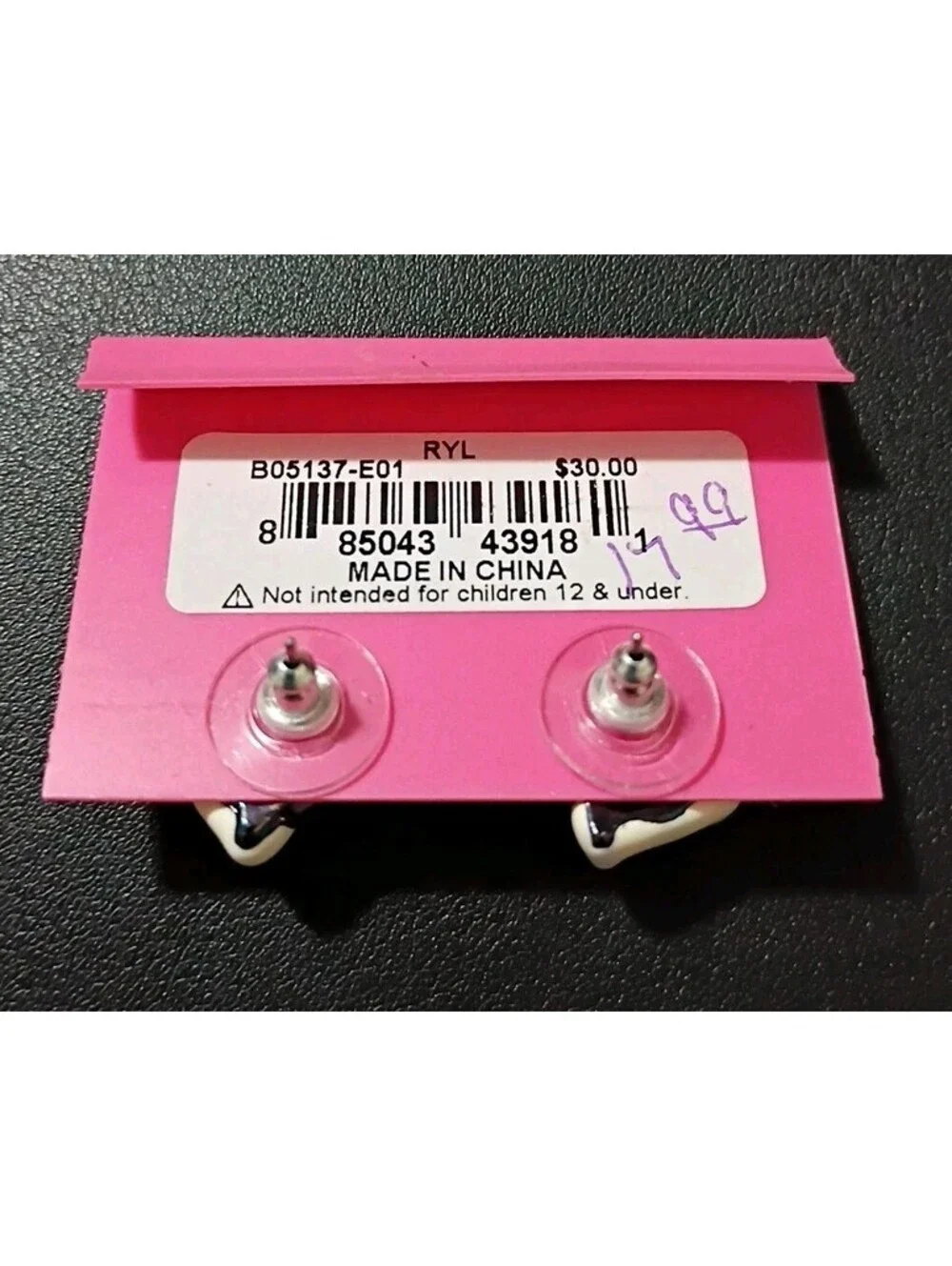 Retired Betsey Johnson Earrings Royal Engagement English Bulldog Dog Enamel